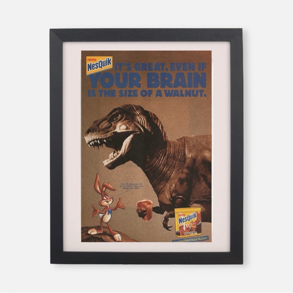 (Rare) Framed Vintage Nesquik Poster 1998